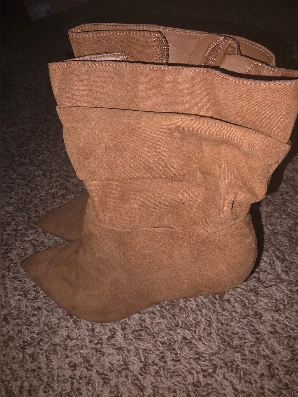 Suede Pointed Toe Stiletto Heel Ankle Boots